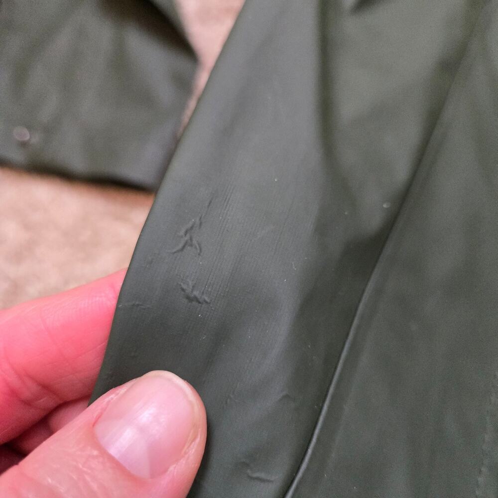 Samsoe Samsoe mens medium Steely raincoat jacket full zip dark green - Picture 10 of 12